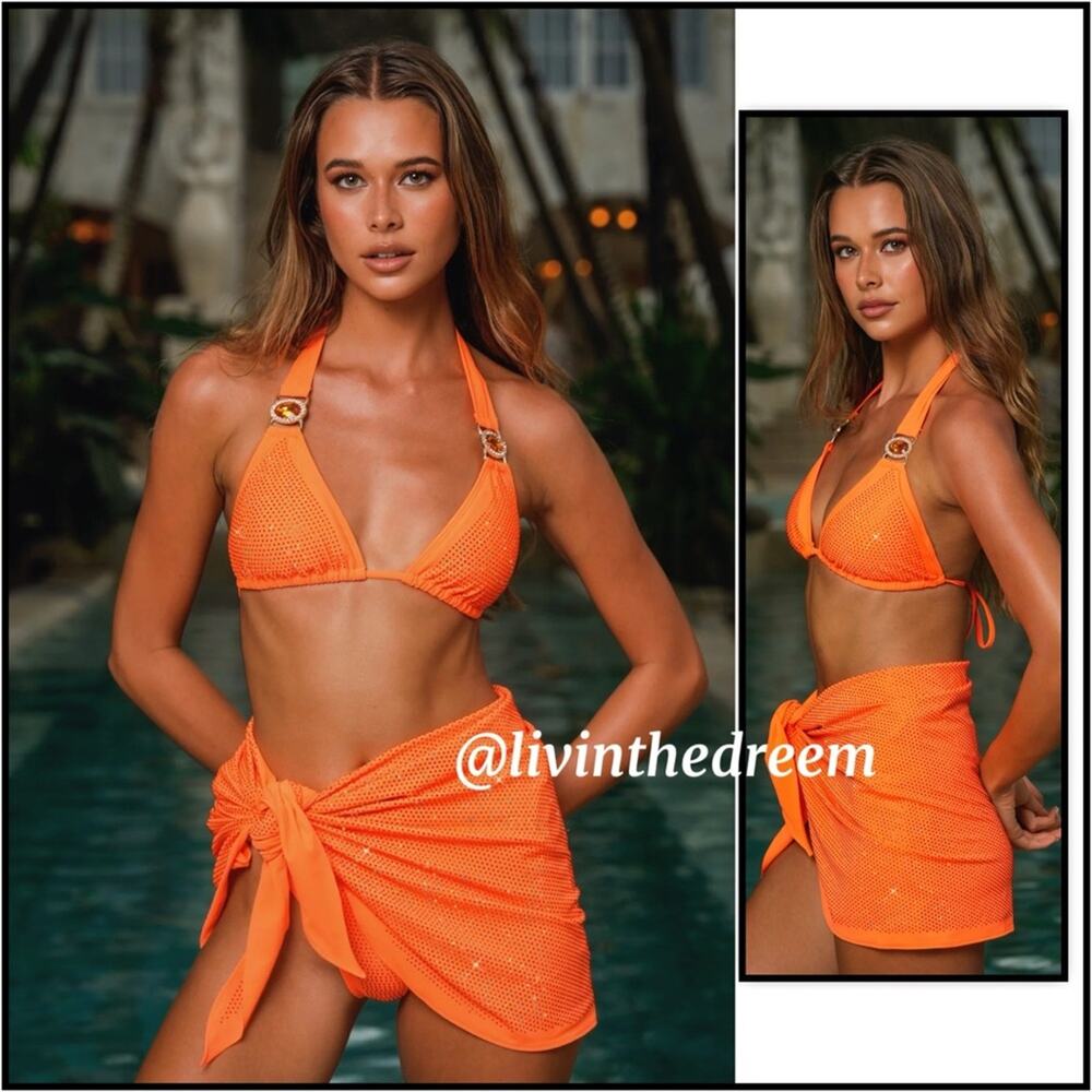 SUMMER SPARKLES DIAMONTE ORANGE MICRO SARONG
